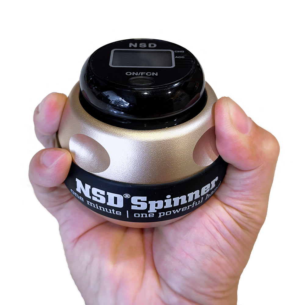 Werken aan je grip en kracht? Dat doe je met de NSD Spinner PowerBall Werken aan je grip en kracht? Dat doe je met de NSD Spinner PowerBall